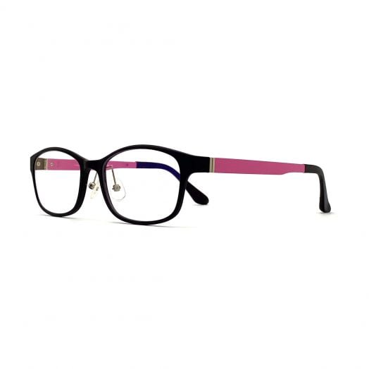 interlude Blue Block Glasses FIT-1636RP2-Matte Black Frame With Pink Temples