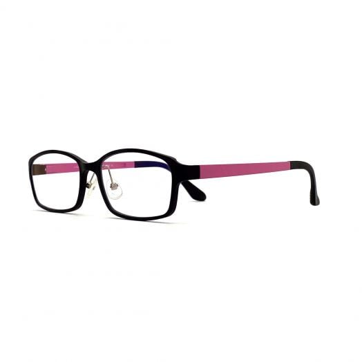 interlude Blue Block Glasses FIT-1637RP2-Matte Black Frame With Pink Temples