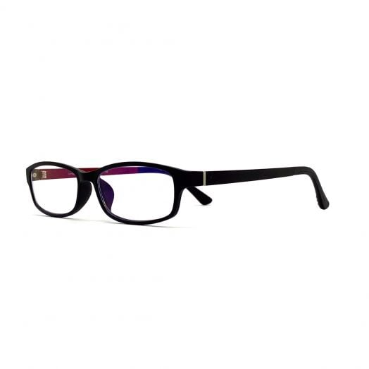 interlude Blue Block Glasses For Kids FIT-1640RP-Black Frame With Black/Wine Temples