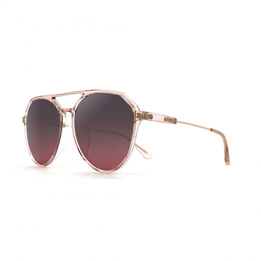 MyOB Stylish Sunglasses SMYB-1905A-Pink Frame With Gray Lens