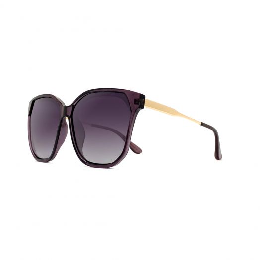 MyOB Stylish Sunglasses SMYB-1907A-Deep Dark Purple Frame With Gray Lens
