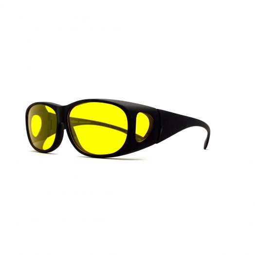 Anti Glare Polarized Night Vision Glasses-Matte Black Frame With Yellow Lens